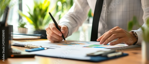 A young executive adjusting time blocks in a digital planner for worklife balance