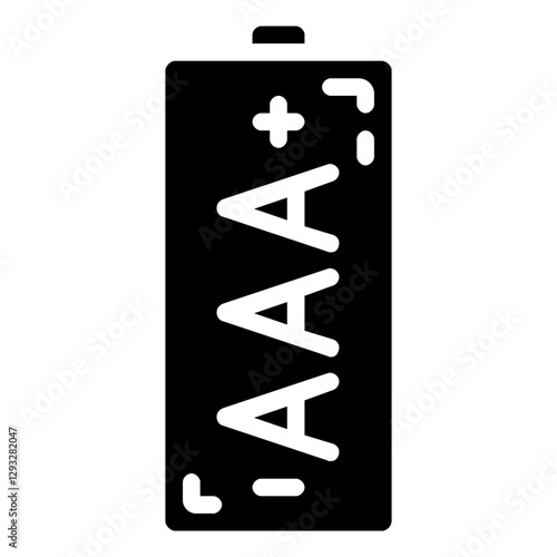 aaa battery vector glyph icon