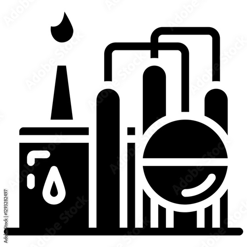 petrol factory vector glyph icon