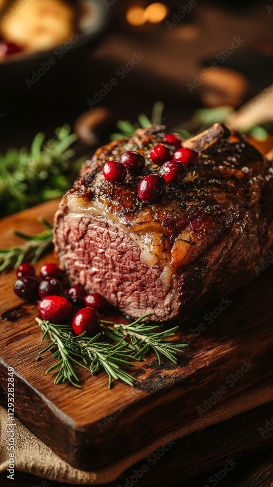 Roasted Beef with Cranberry and Rosemary: A Festive Holiday Feast Roasted Beef with Cranberry and Rosemary: A Festive Holiday Feast
