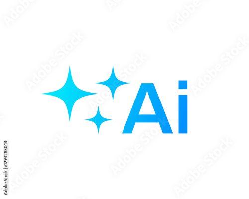 A colorful AI logo with a gradient design, modern typography, and a robot inspired symbol, representing intelligent software, online networks, and virtual technology.