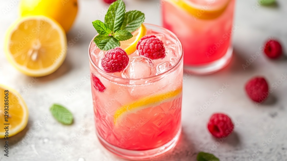 Raspberry Lemon Iced Drink - Refreshing Summer Treat Raspberry Lemon Iced Drink - Refreshing Summer Treat