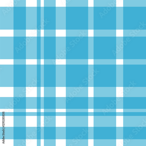 Bright blue and white gingham-style plaid pattern. Perfect for summer designs, children’s fashion, party decor, and beach-inspired projects. Seamless and cheerful.