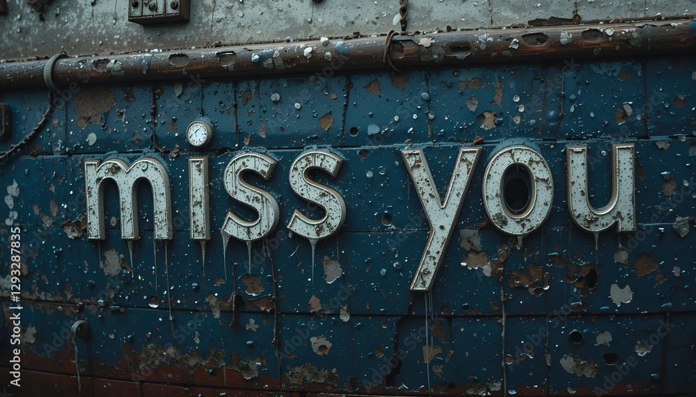 Fototapeta premium miss you design lettering text