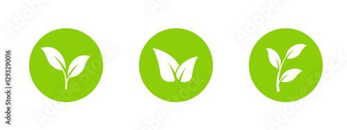 A minimalistic green leaf icon with clean lines, symbolizing sustainability, eco friendly lifestyles, and organic agriculture, ideal for environmental logos and health conscious products.