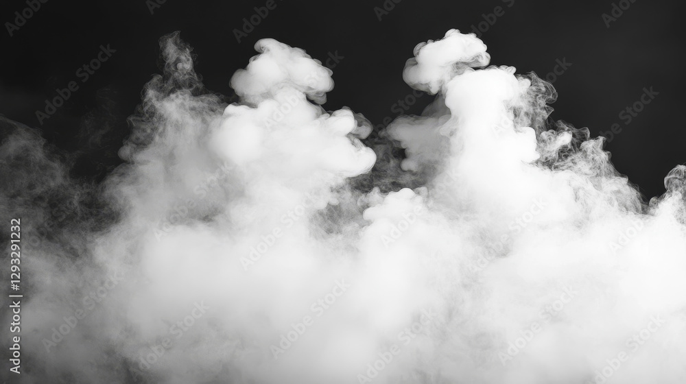 White smoke cloud with overlay effect on transparent background. Realistic border with fog. Vector illustration of smoky mist or toxic vapor on floor. Meteorological phenomenon or condensation. White smoke cloud with overlay effect on transparent background. Realistic border with fog. Vector illustration of smoky mist or toxic vapor on floor. Meteorological phenomenon or condensation.
