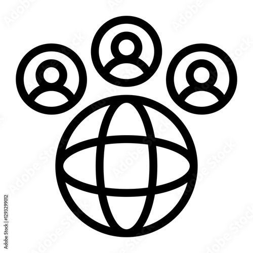 Global Connection Line Icon