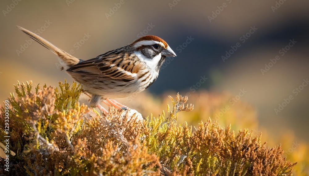 Bairds Sparrow in a Desert Landscape, Delicate Brown Bird Ammodramus bairdii Perched against Stark Cacti, Capturing the Serene Tranquility of the Southwestern Terrain at Dusk. Bairds Sparrow in a Desert Landscape, Delicate Brown Bird Ammodramus bairdii Perched against Stark Cacti, Capturing the Serene Tranquility of the Southwestern Terrain at Dusk.