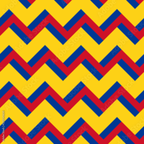 colombia flag zigzag pattern for decoration. vector illustration
