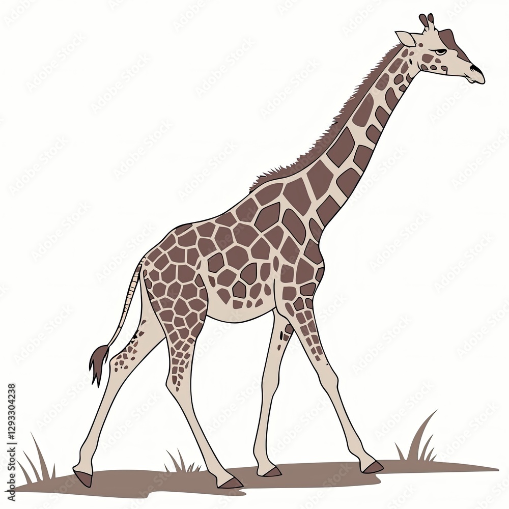 Naklejka premium Giraffe walking in a natural setting