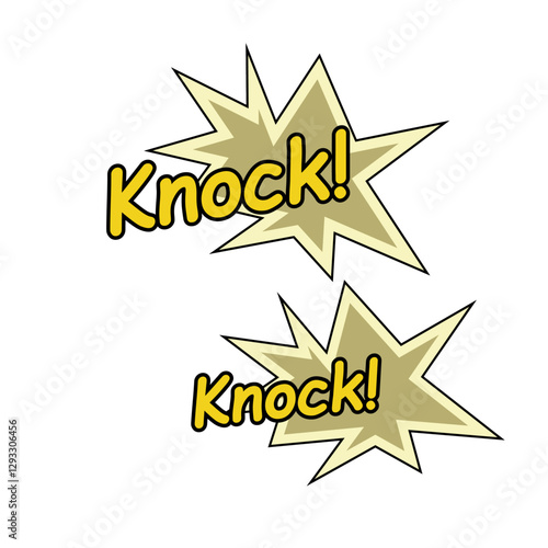 knock knock, vector cartoon comic