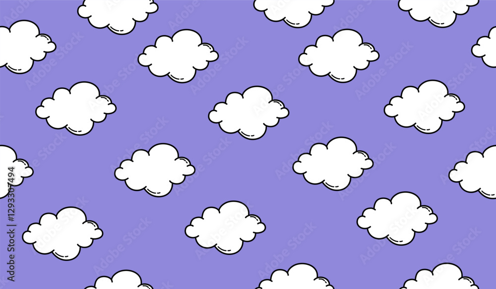 Cute cloud pattern background vector design Cute cloud pattern background vector design