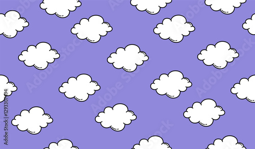 Cute cloud pattern background vector design