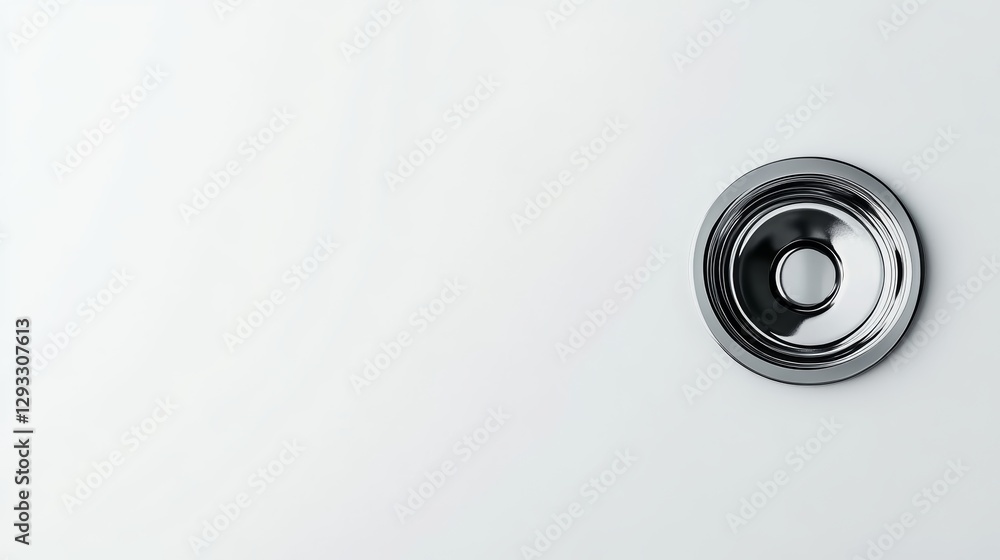 Chrome Drain Stopper on White Chrome Drain Stopper on White