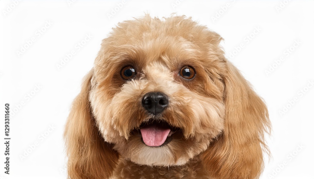 Radiant Maltipoo Against a White Backdrop A Portrait of Elegance and Grace, Capturing the Enchanting Golden Hues and Playful Spirit of This Adorable Breed Radiant Maltipoo Against a White Backdrop A Portrait of Elegance and Grace, Capturing the Enchanting Golden Hues and Playful Spirit of This Adorable Breed