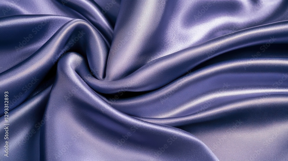 Fototapeta premium Silky purple fabric draping elegantly with soft folds and textures
