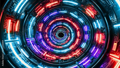 Wallpaper Mural 吸い込まれそうな螺旋形のトンネル、通路、脱出口、SF Torontodigital.ca