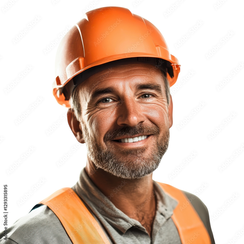 Construction Worker Hardhat Safety on transparent background. Construction Worker Hardhat Safety on transparent background.