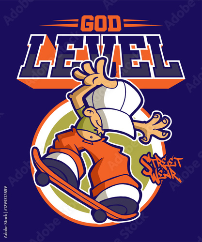 God Level Cartoon Illustration Design 