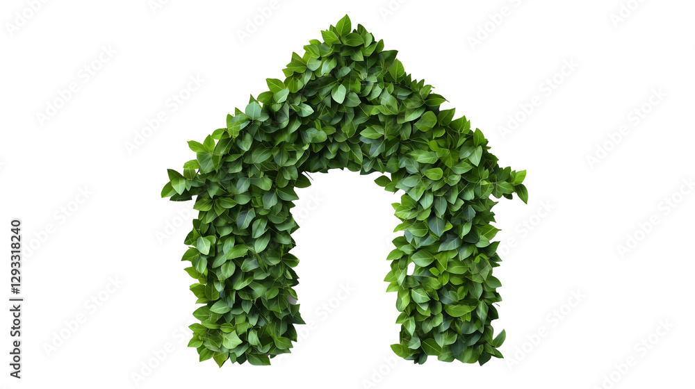 Green Leaf House Eco Friendly Nature Design home tree plant isolated on transparent background Green Leaf House Eco Friendly Nature Design home tree plant isolated on transparent background