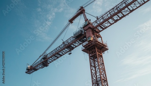 Wallpaper Mural Steel beams for a new high-rise are being lifted by a huge crane Torontodigital.ca
