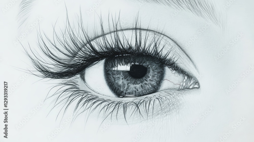 Detailed Eye Study with Long Lashes Detailed Eye Study with Long Lashes