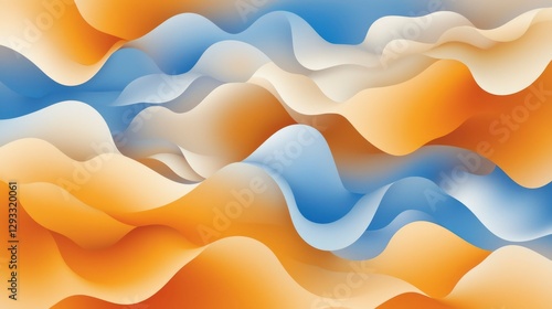 Abstract Blue and Orange Wavy Background Design