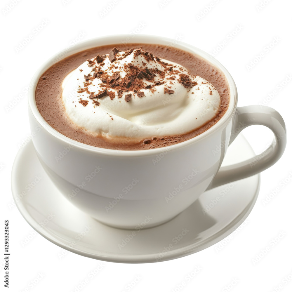 Hot Chocolate Frothy Drink on transparent background. Hot Chocolate Frothy Drink on transparent background.