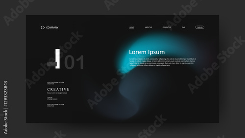 landing page with abstract wave futuristic retro fluid gradient design
