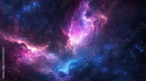 Wallpaper Mural Cosmic Nebula Pink and Blue Gas Clouds Torontodigital.ca