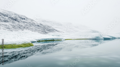 Green Algae Blooms on Greenland Glacier