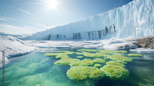 Green Algae Blooms on Greenland Glacier