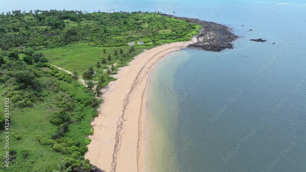 Comoros - Grande Comore- Male -Ascending view above the beach Comoros - Grande Comore- Male -Ascending view above the beach