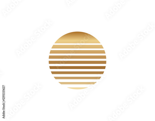 A retro sun circle showcasing a geometric style, capturing the bright aesthetic of the eighties and nineties.