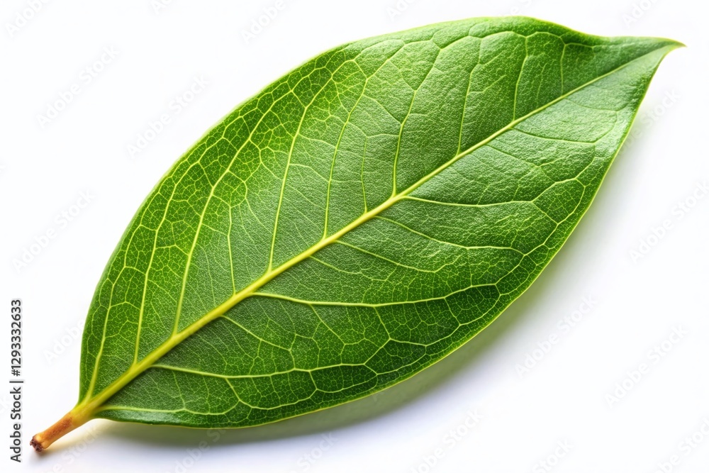 Obraz premium Single Bay Leaf Isolated, Culinary Herb, Spice, Cooking Ingredient, Food Photography