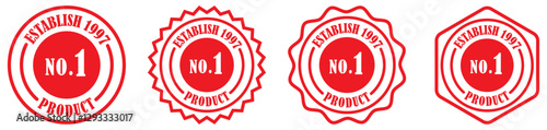 Number1 product badge collection. No 1 premium quality product logo collection. Premium Quality Stamp. No 1 Product Badge Seal. Top Choice Product Label. No 1 Award Emblem. Vector illustration