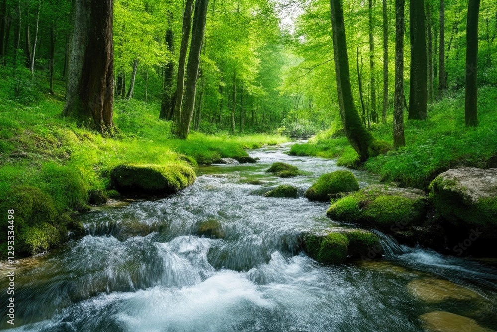 Fototapeta premium Rippling River Water Under Natural Light