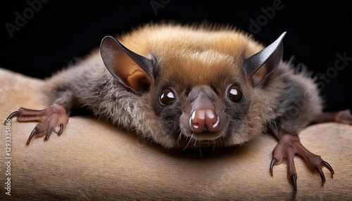 Brandts Bat Myotis brandtii Battling WhiteNose Syndrome A Heartwrenching Vigil in a Frosty Winter Forest at Twilight photo