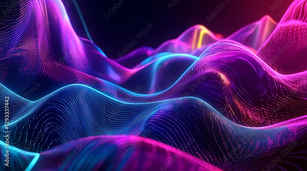 Abstract Vibrant Pink Blue Neon Wave Digital Art Background Futuristic Technology Design Modern Elegant Style Graphic Resource Illustration Seamless Abstract Vibrant Pink Blue Neon Wave Digital Art Background Futuristic Technology Design Modern Elegant Style Graphic Resource Illustration Seamless