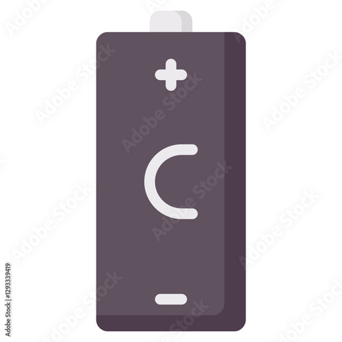 c battery vector flat icon
