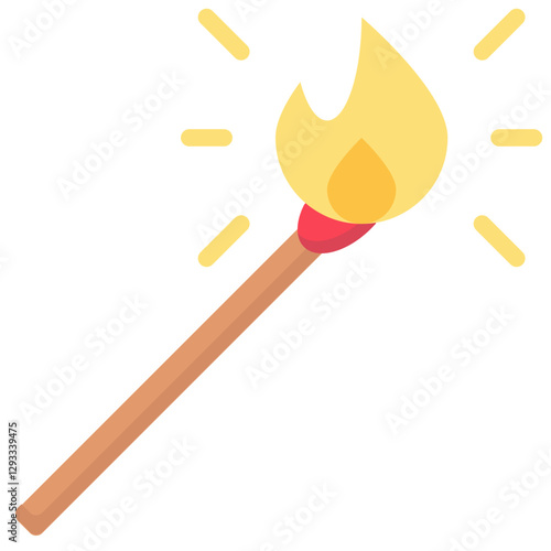 burning match vector flat icon