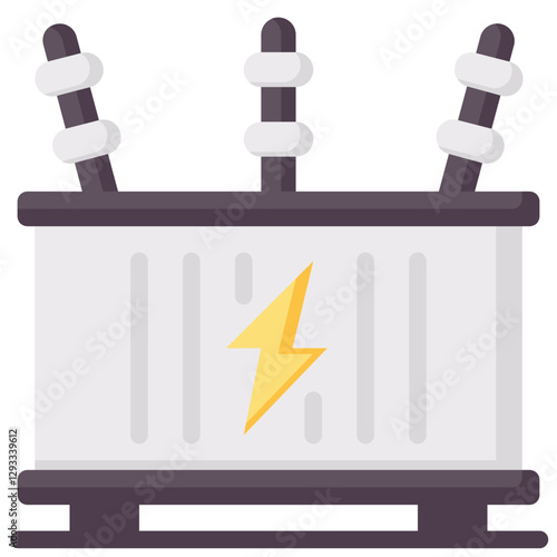 power transformer vector flat icon