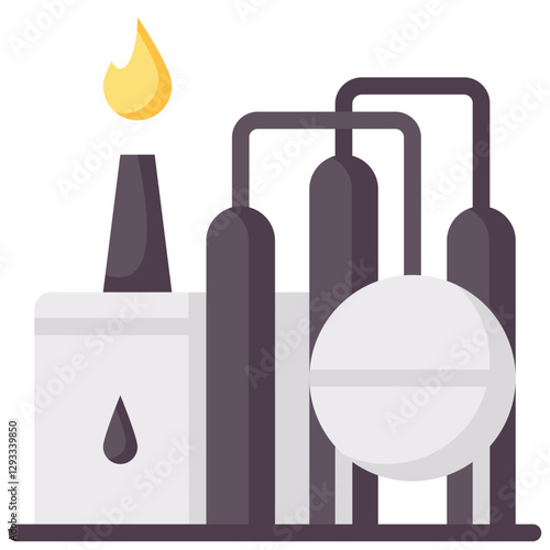 petrol factory vector flat icon