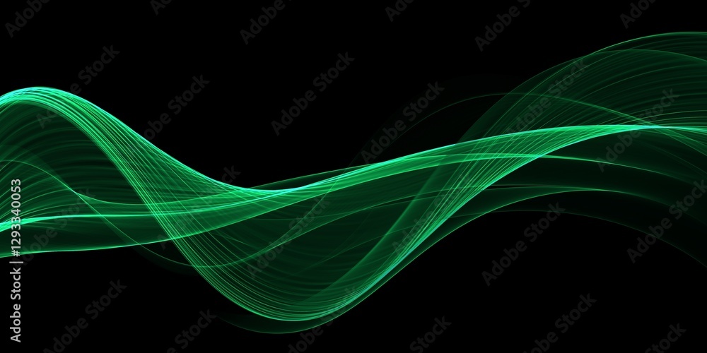 Naklejka premium Abstract green wave pattern for modern design background, texture, design, background 