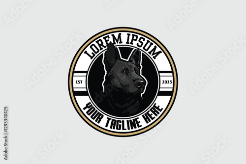 Animal German Shepard dog vector image logo design template