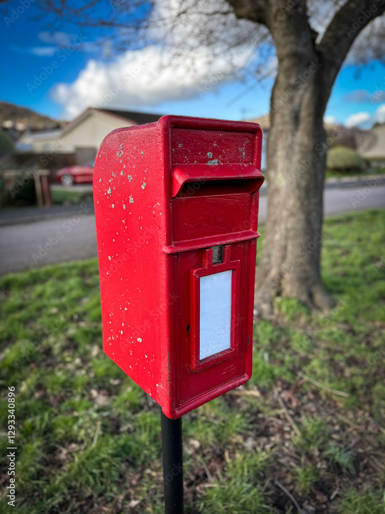 Cast iron red UK mail post box Cast iron red UK mail post box