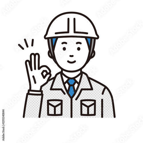 OKサインを出す作業員