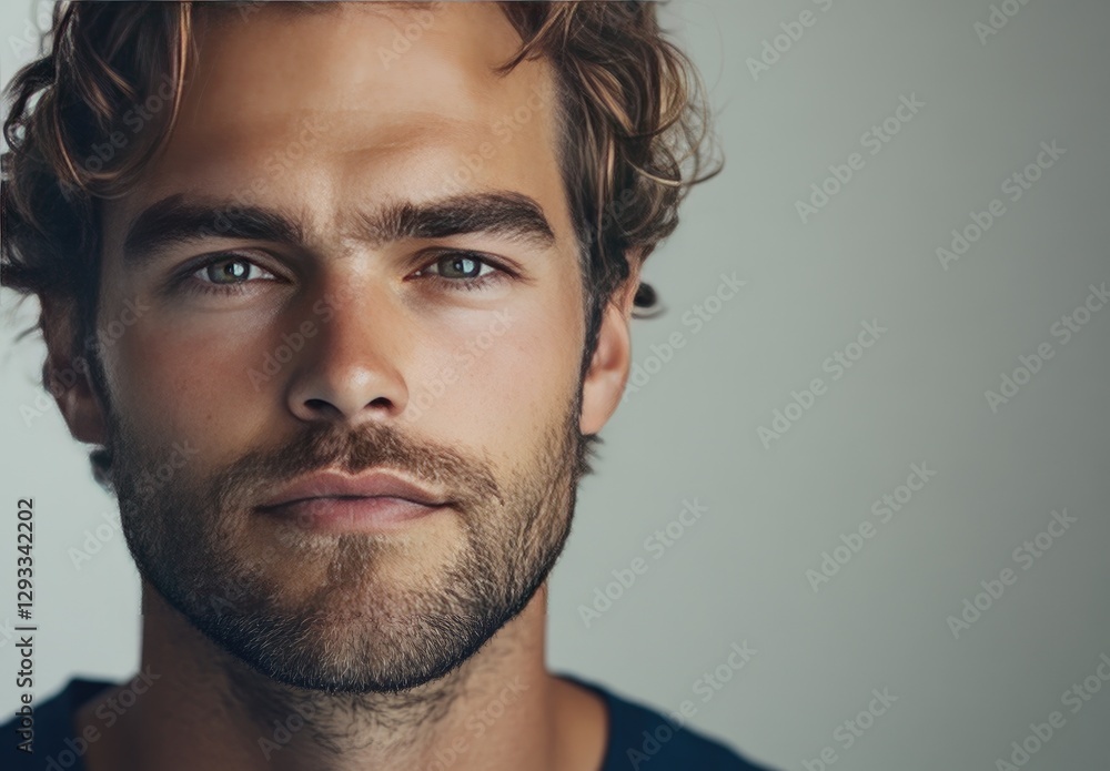 Fototapeta premium The young man smiles and gazes
