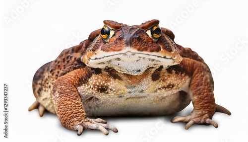 GoldenEyed Colorado River Toad Striking Portrait of an Enigmatic Amphibian, With Captivating Gold Eyes and Vibrant Skin Textures, Sitting Alert in Southwestern Desert Scene. photo