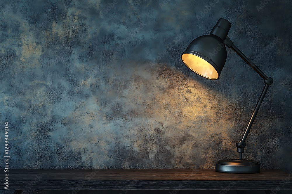 Desk lamp illuminates dark wall Desk lamp illuminates dark wall